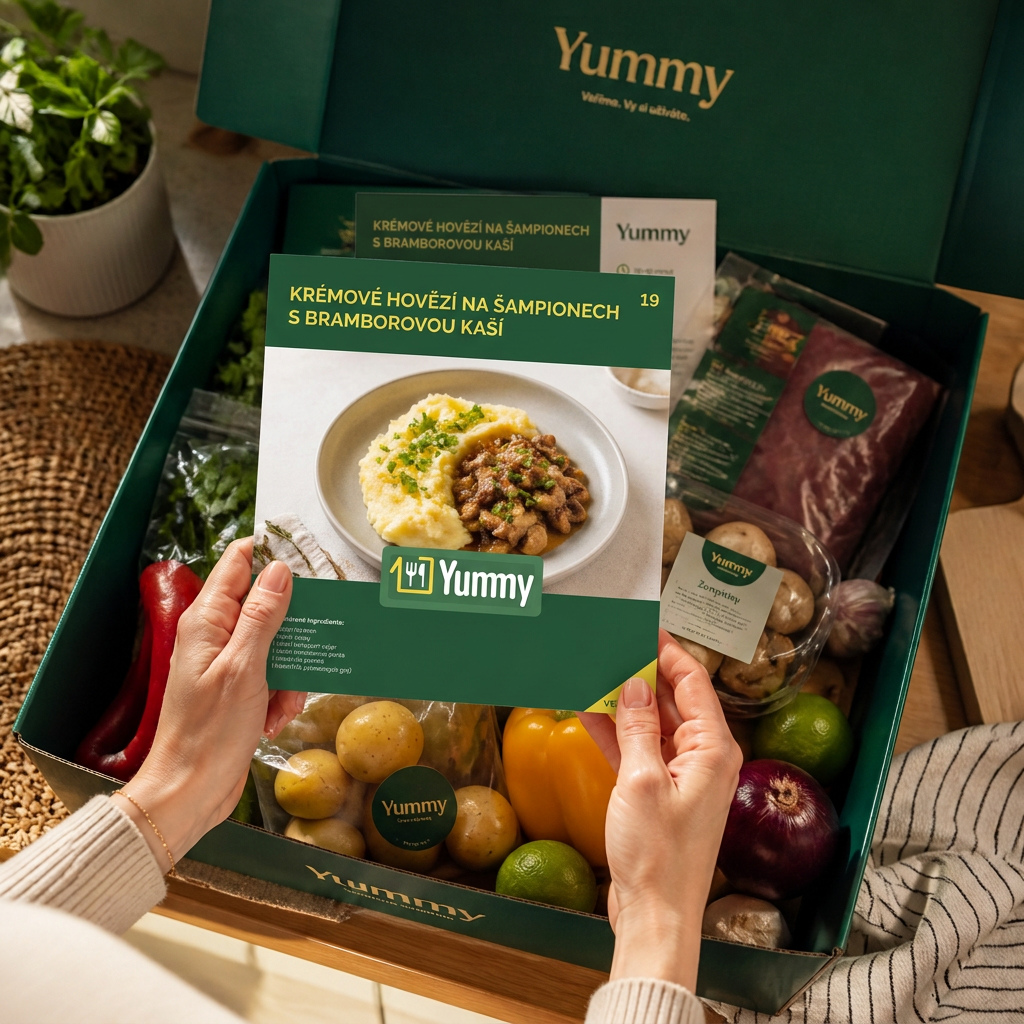 Yummy box s receptovými kartičkami a surovinami